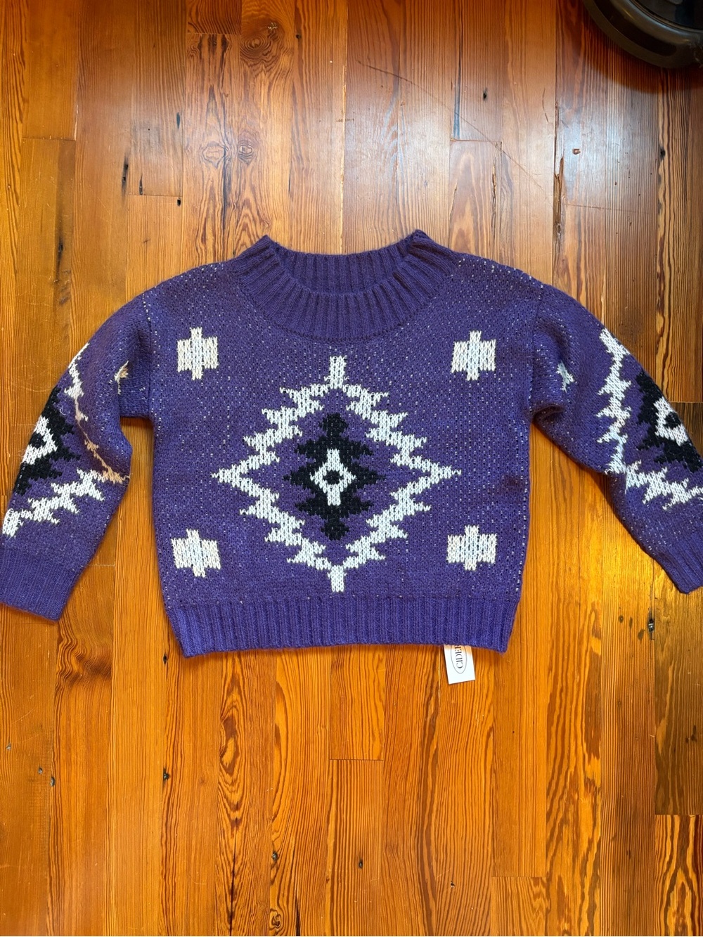 Cider Purple Sweater with White & Black Accents